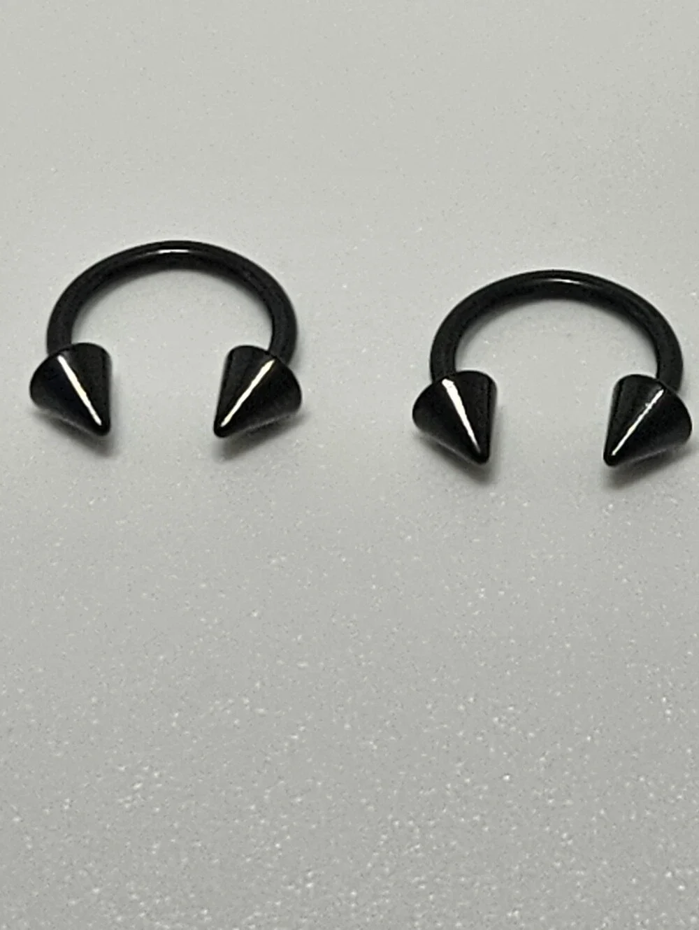 2 Horseshoe Black PVD Plated Over Surgical Steel 16GA - 1.2mm Length 5/16' - 8mm